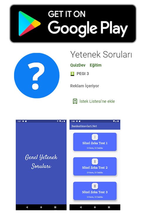 Play Store Yetenek Soruları