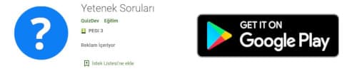 Play Store Yetenek Soruları